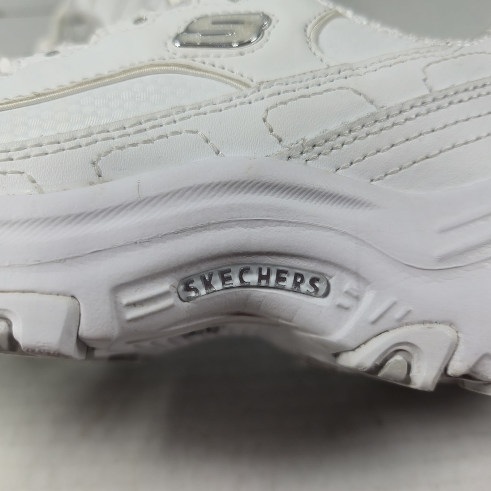 Skechers D'Lites Fresh Start Walking White and Silver Sneakers Size 5 1/2 Wide - Picture 12 of 13